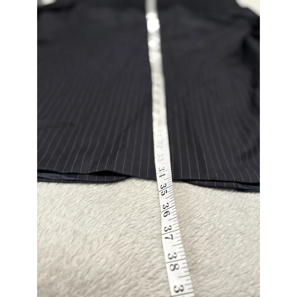 Hugo Boss Mens‎ Navy Blue Pinstripe Wool Sport Blazer Jacket 46 Tall 3 Button